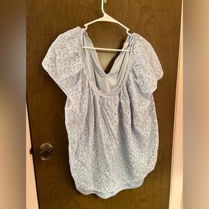 LC Lauren Conrad Light Blue Lace Blouse size 2X